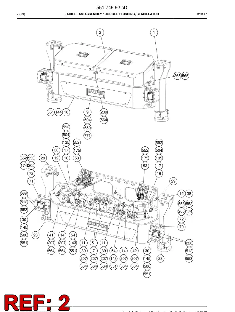 55193319 551 933 19 Plate, Cover - Sandvik Technical Drawing