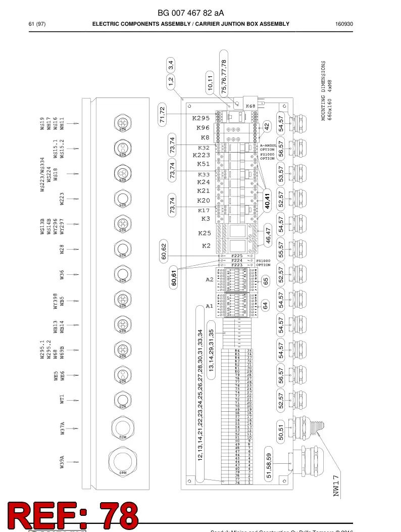 55193381 551 933 81 Terminal, Cable - Sandvik Technical Drawing