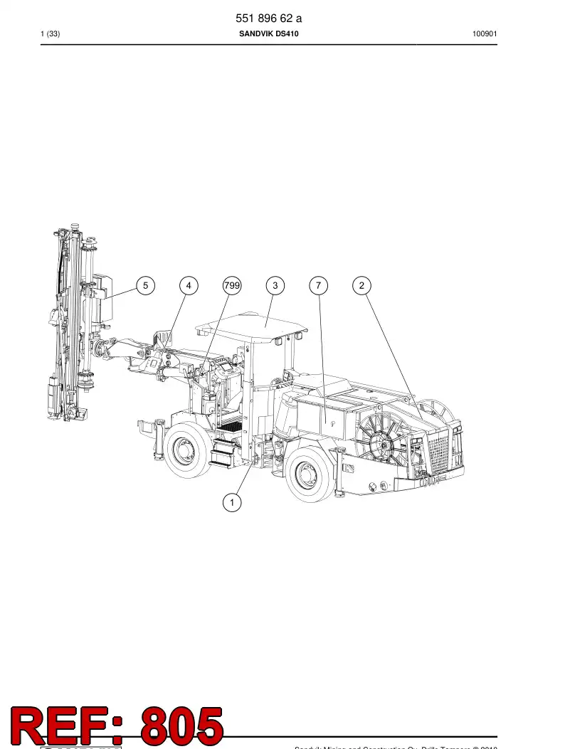 55193499 551 934 99 HOSING - Sandvik Technical Drawing