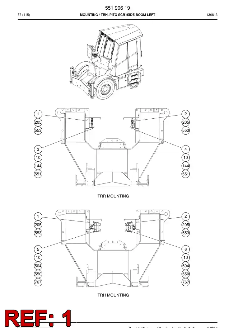 55193820 551 938 20 Bracket - Sandvik Technical Drawing