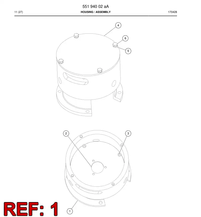 55194003c 551 940 03c Housing - Sandvik Technical Drawing