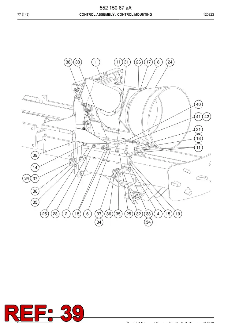 55194063 551 940 63 Guard - Sandvik Technical Drawing