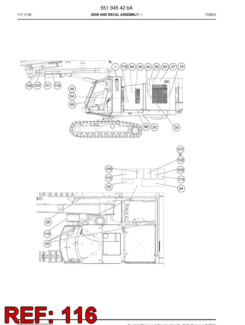 551 940 74 Decal, Warning - drawing