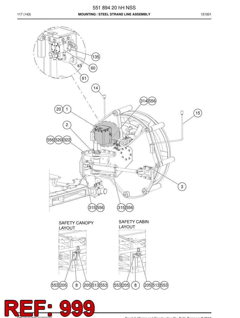 55194116g 551 941 16g Hosing Set - Sandvik Technical Drawing
