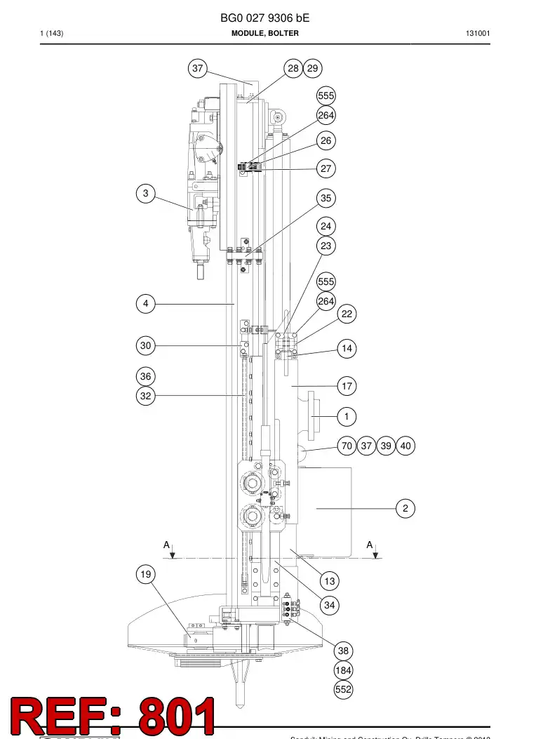 55194170c 551 941 70c Hosing Set - Sandvik Technical Drawing
