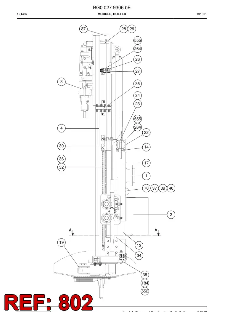55194172a 551 941 72a Hosing Set - Sandvik Technical Drawing