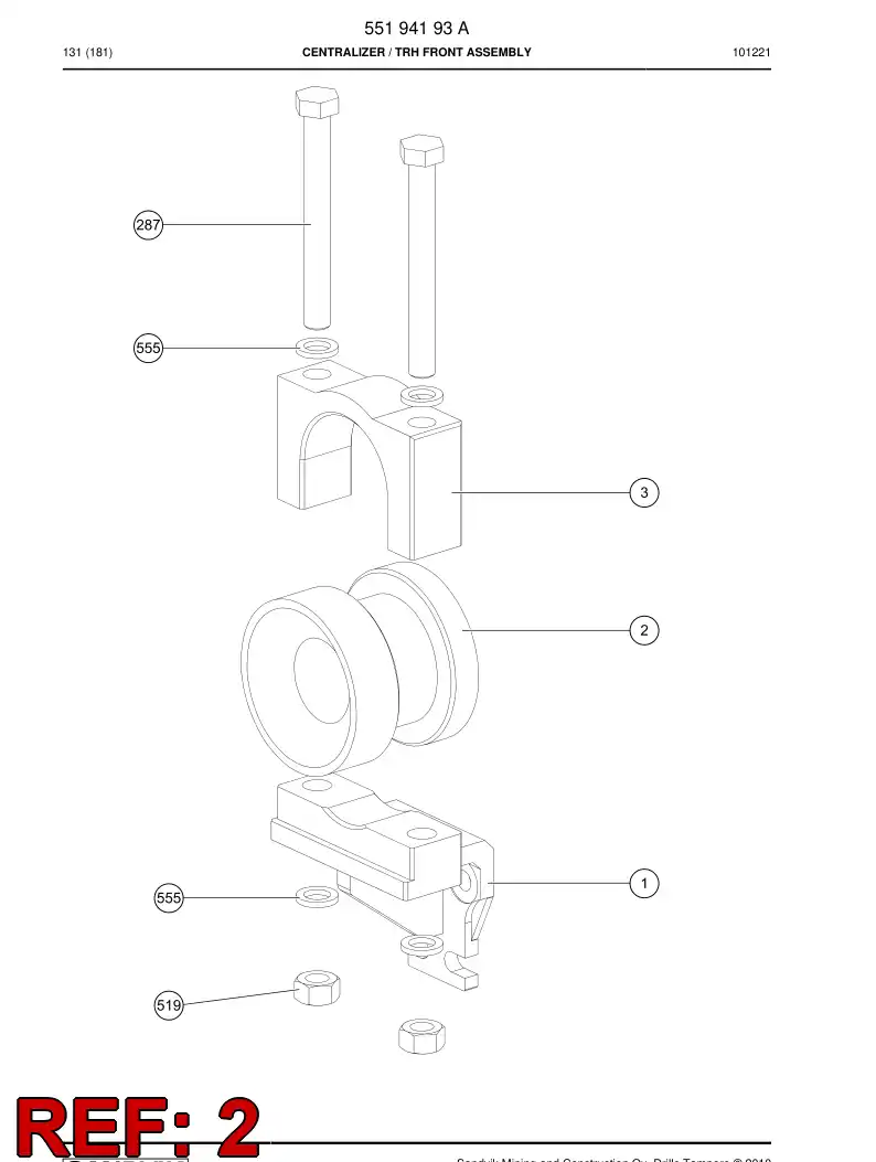 55194194 551 941 94 Wear piece - Sandvik Technical Drawing