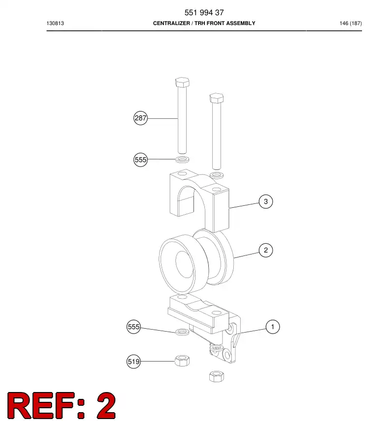 55194194a 551 941 94a Slipper Pad - Sandvik Technical Drawing