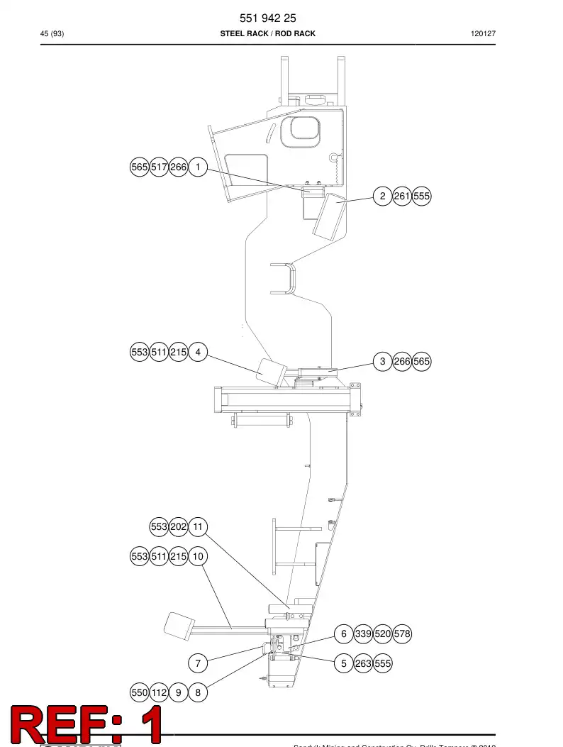 55194226 551 942 26 Supporting block - Sandvik Technical Drawing