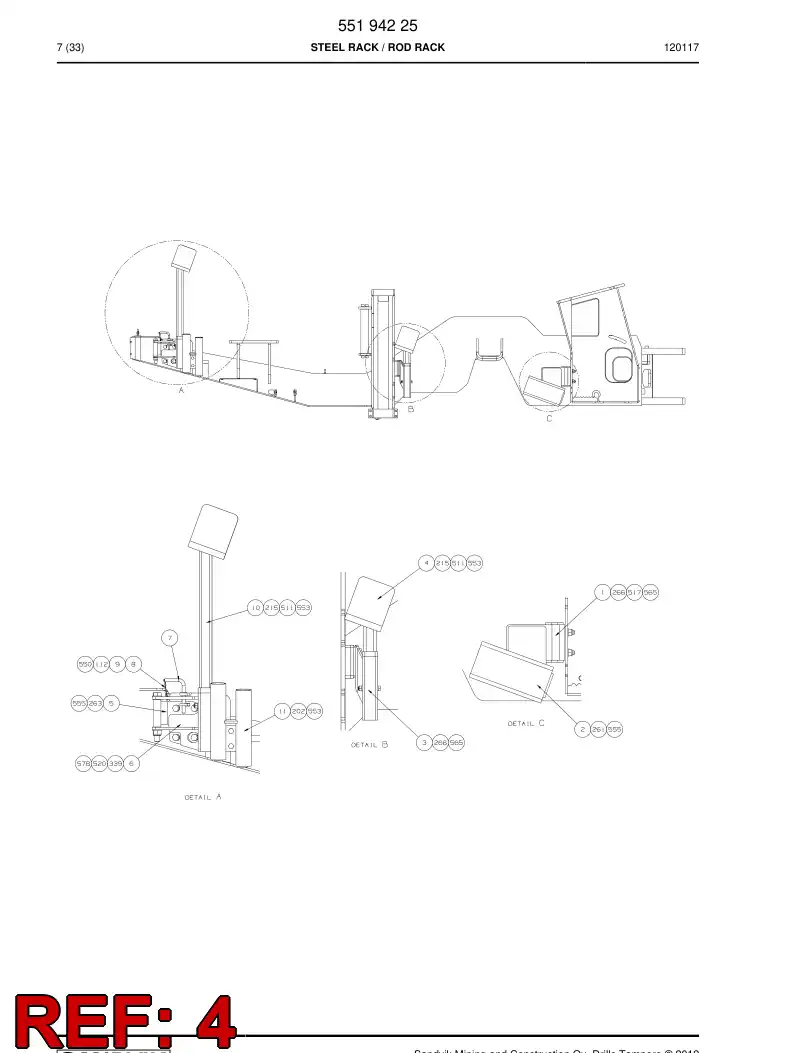 55194233 551 942 33 Bracket - Sandvik Technical Drawing