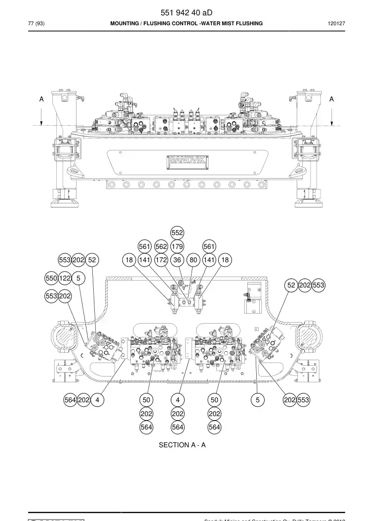 55194240e 551 942 40e Mounting - Sandvik Technical Drawing