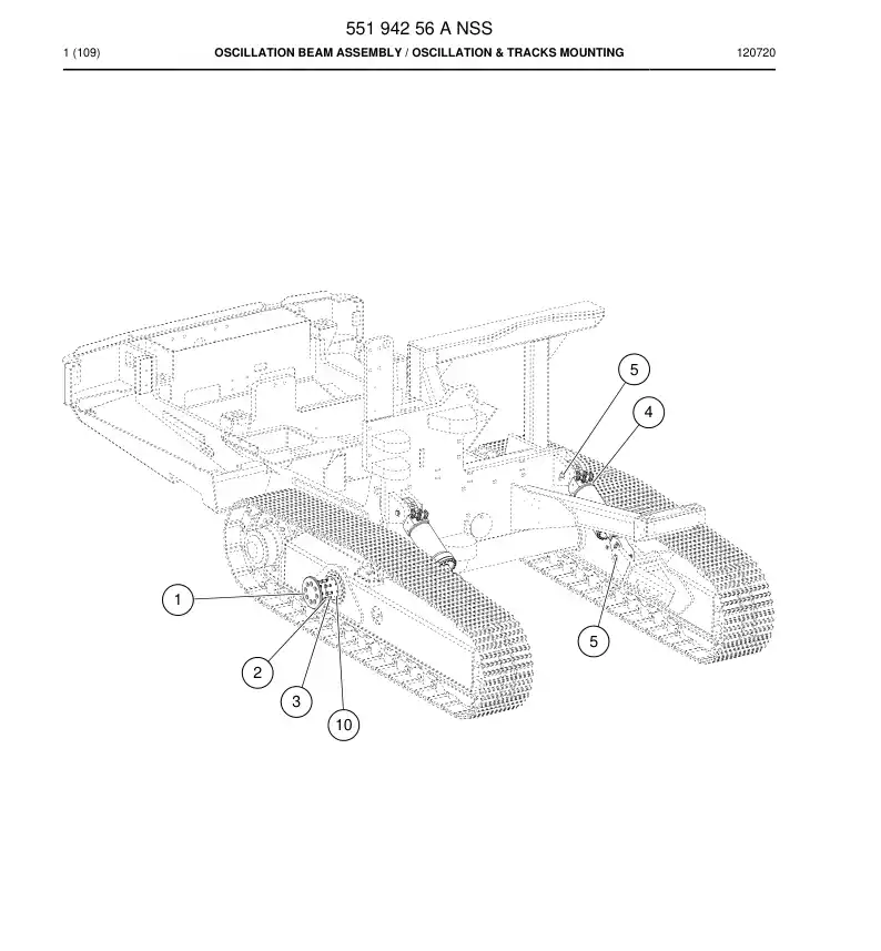 55194256 551 942 56 OSCILLATION BEAM ASSEMBLY - Sandvik Technical Drawing