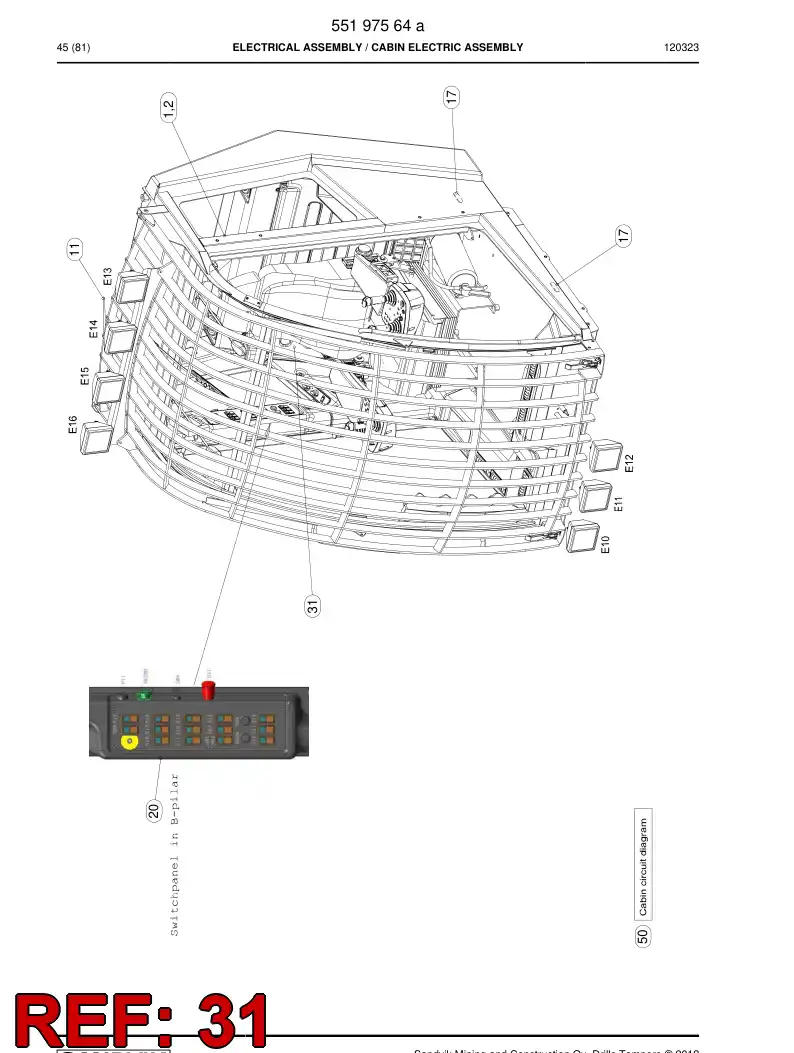 55194283 551 942 83 Decal - Sandvik Technical Drawing