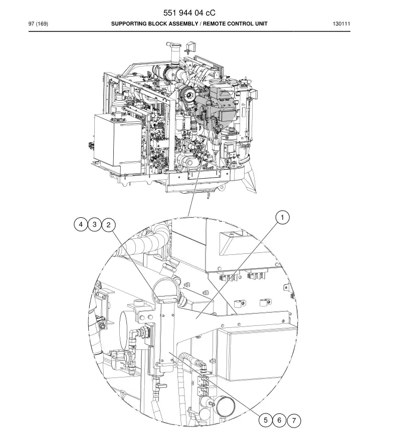 55194404c 551 944 04c Supporting block assembly - Sandvik Technical Drawing