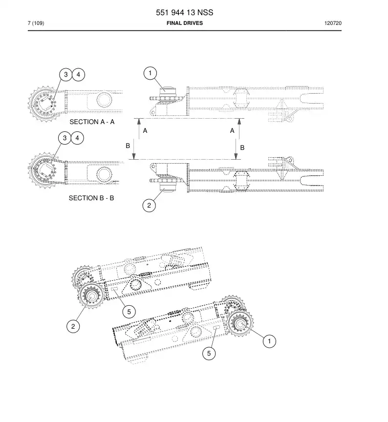 55194413 551 944 13 Final Drives - Sandvik Technical Drawing