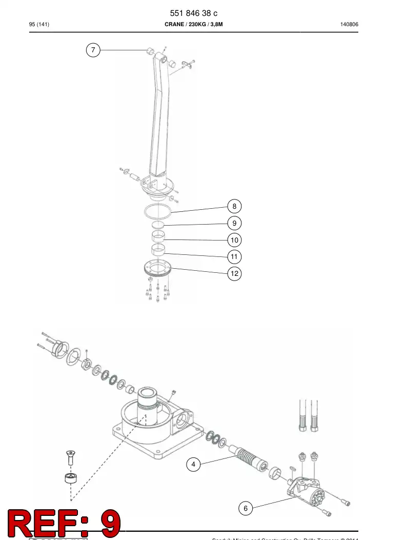 55194563 551 945 63 Bearing - Sandvik Technical Drawing