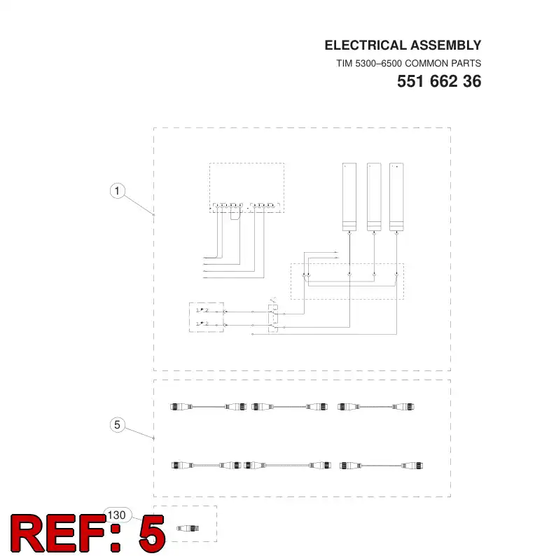 55194701 551 947 01 CABLE ASSEMBLY - Sandvik Technical Drawing