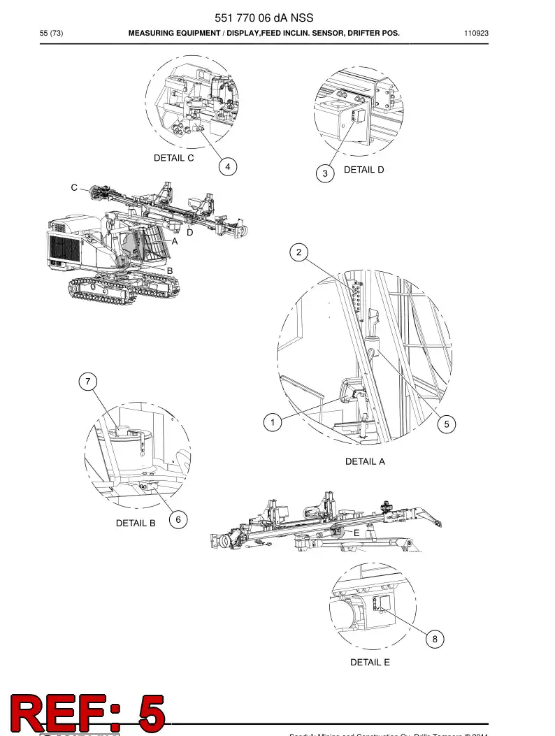 55194701b 551 947 01b Cable assembly - Sandvik Technical Drawing