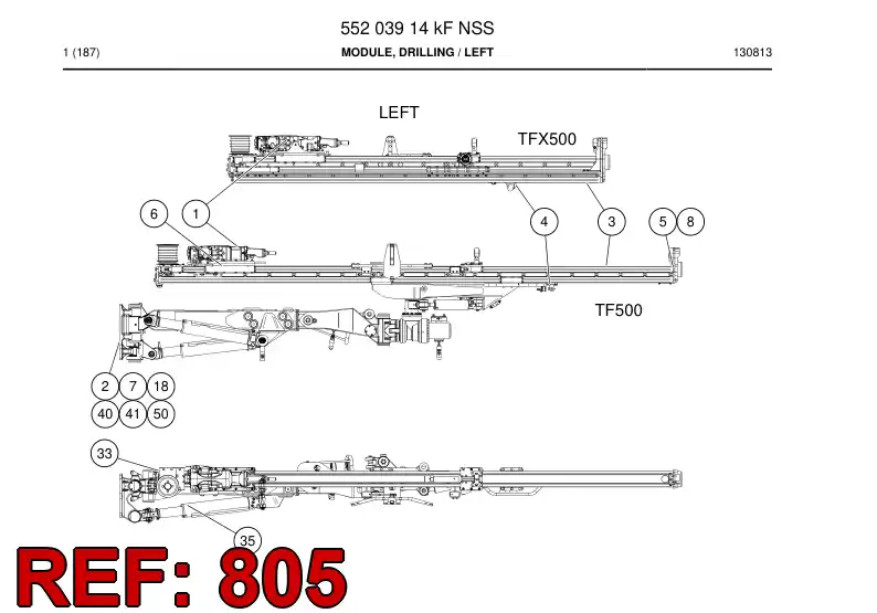 55194705i 551 947 05i Hosing Set - Sandvik Technical Drawing