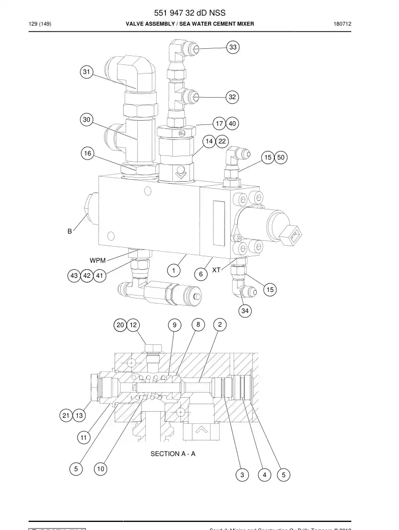55194732d 551 947 32d ASSEMBLY DA VLVULA - Sandvik Technical Drawing