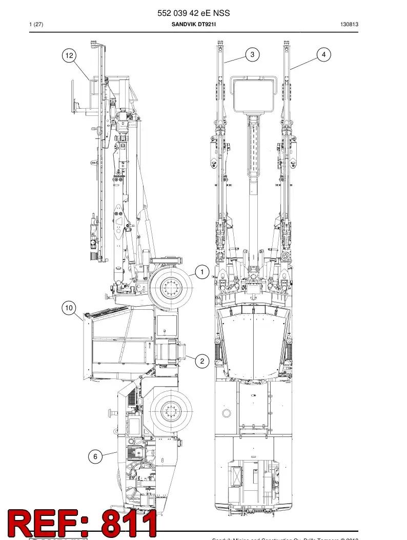 55194779j 551 947 79j Hosing Set - Sandvik Technical Drawing