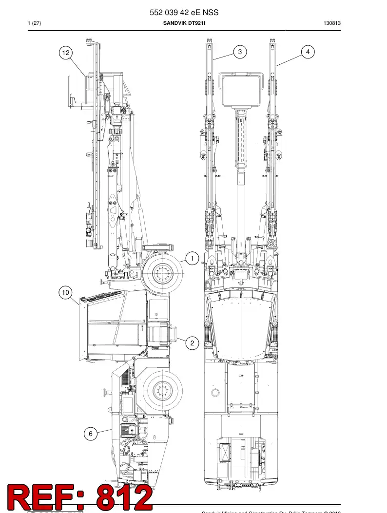 55194780j 551 947 80j Hosing Set - Sandvik Technical Drawing