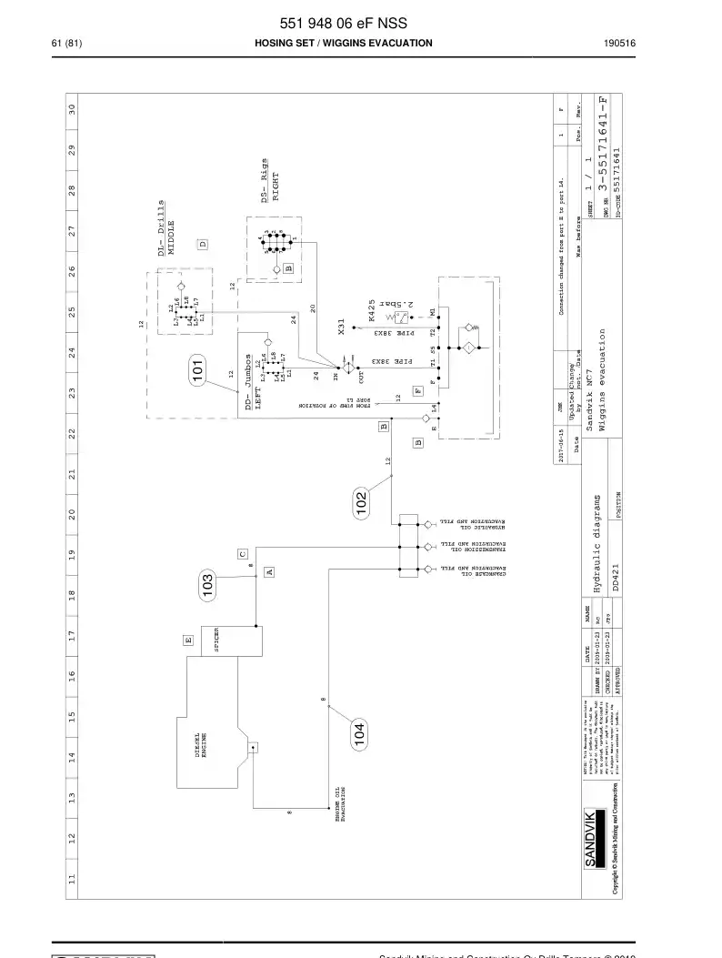 55194806e 551 948 06e Hosing Set - Sandvik Technical Drawing