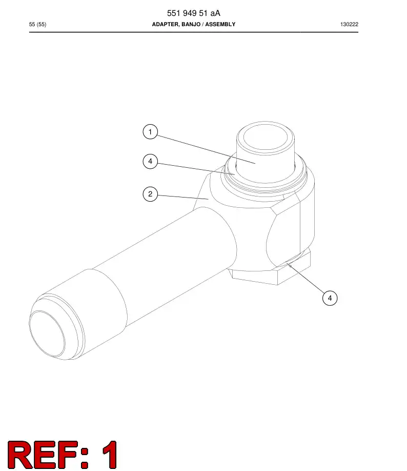 55194853a 551 948 53a Bolt, Banjo - Sandvik Technical Drawing
