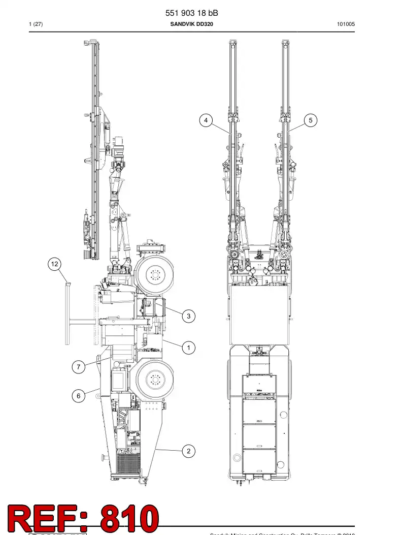55194947 551 949 47 Hosing - Sandvik Technical Drawing