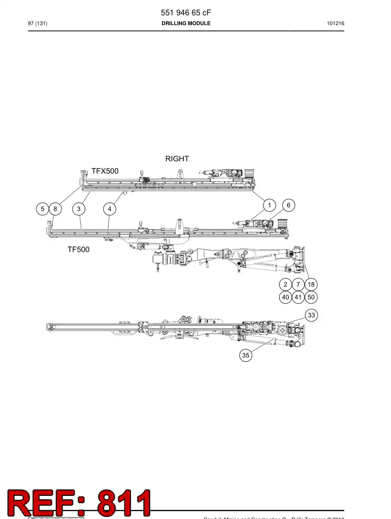 55194998 551 949 98 HOSING - Sandvik Technical Drawing