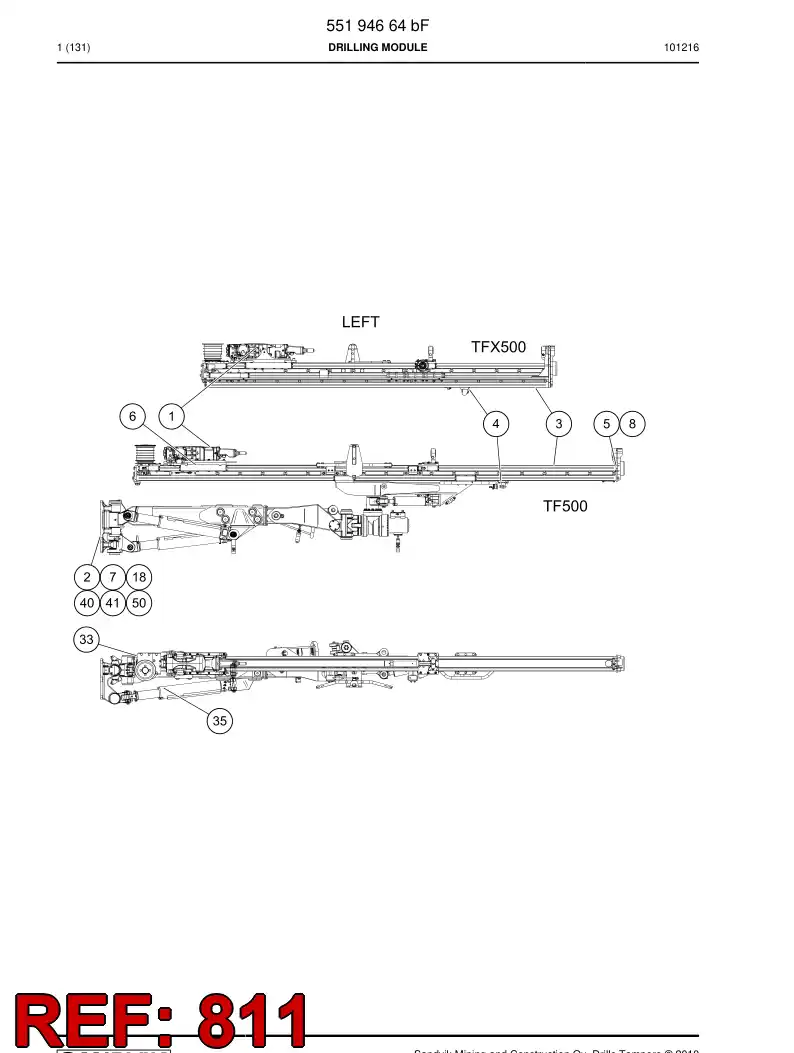 55195001 551 950 01 HOSING - Sandvik Technical Drawing