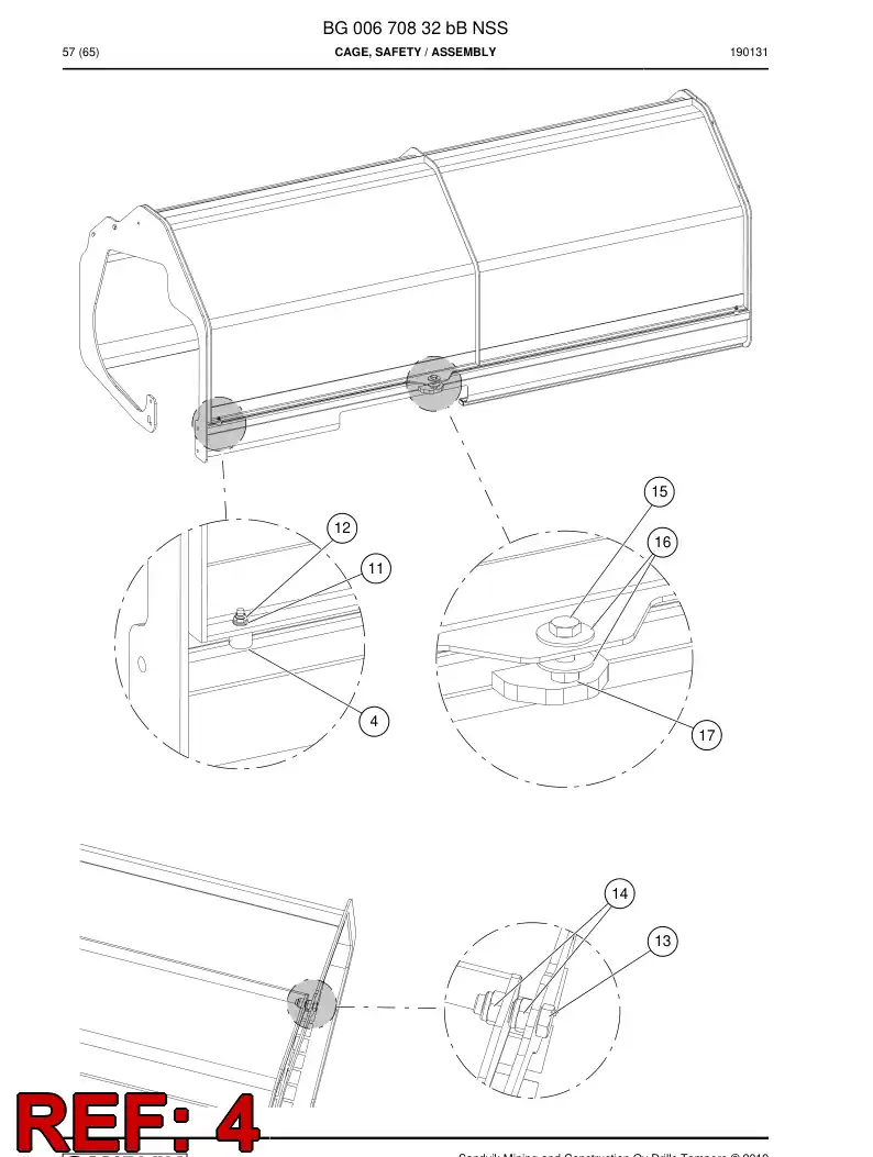 55195090 551 950 90 Buffer, Rubber - Sandvik Technical Drawing