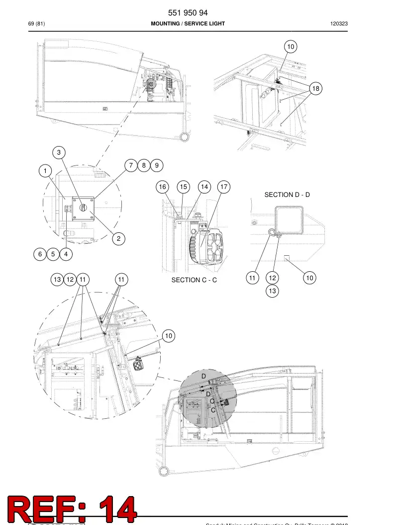 55195096 551 950 96 Plate lug - Sandvik Technical Drawing