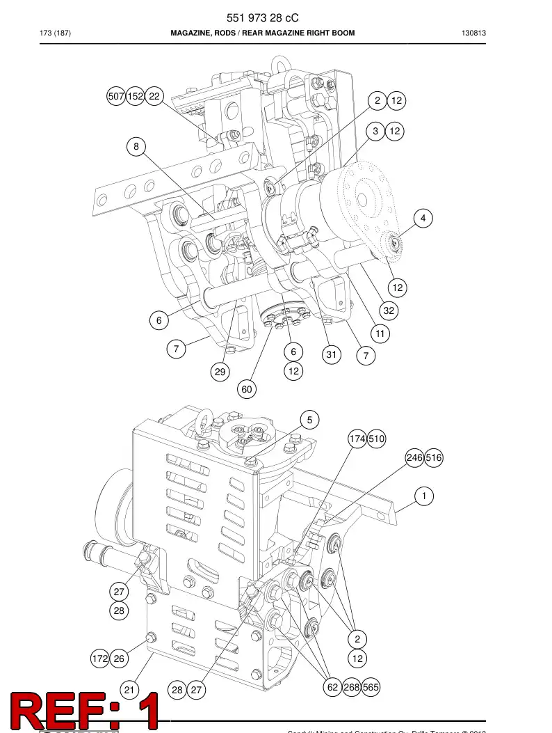 55195098 551 950 98 Bracket - Sandvik Technical Drawing