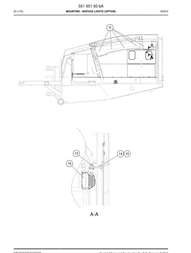 55195193b 551 951 93b Mounting - Sandvik Technical Drawing