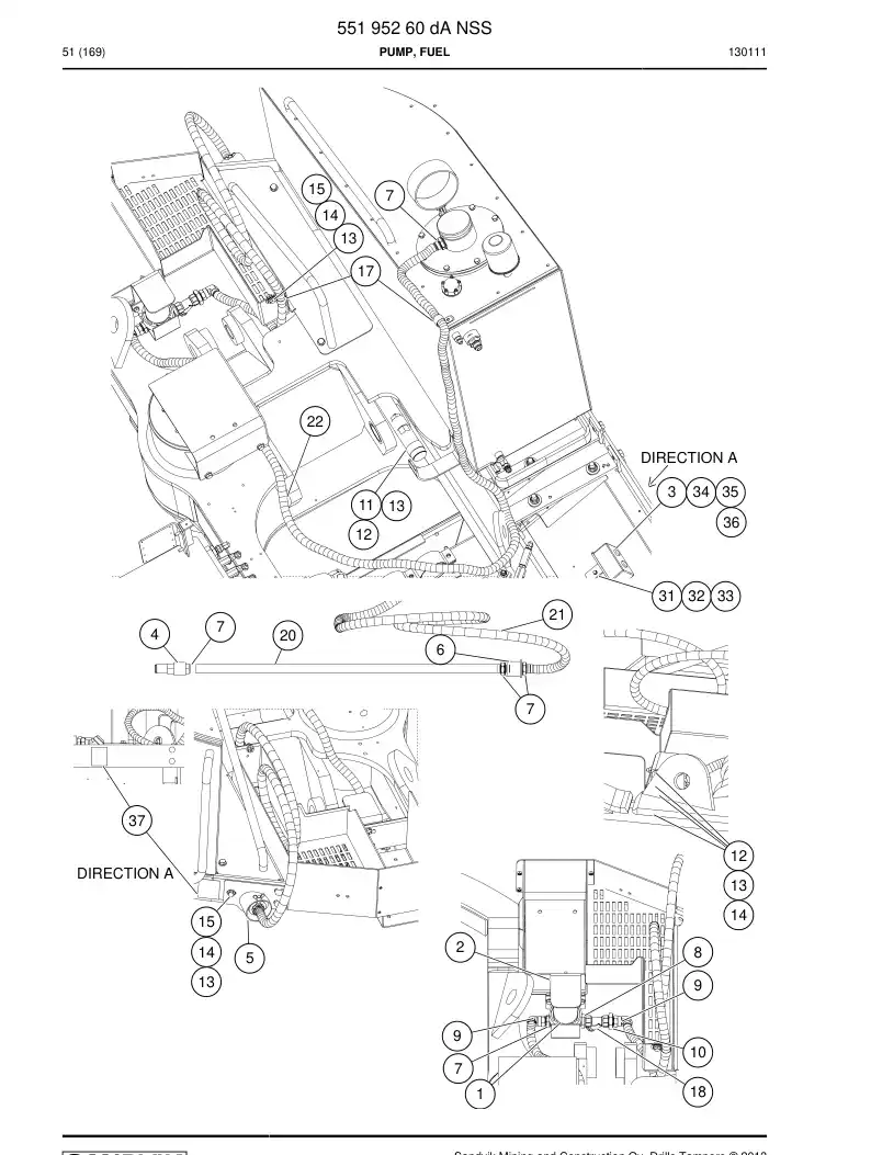 55195260b 551 952 60b FUEL PUMP - Sandvik Technical Drawing