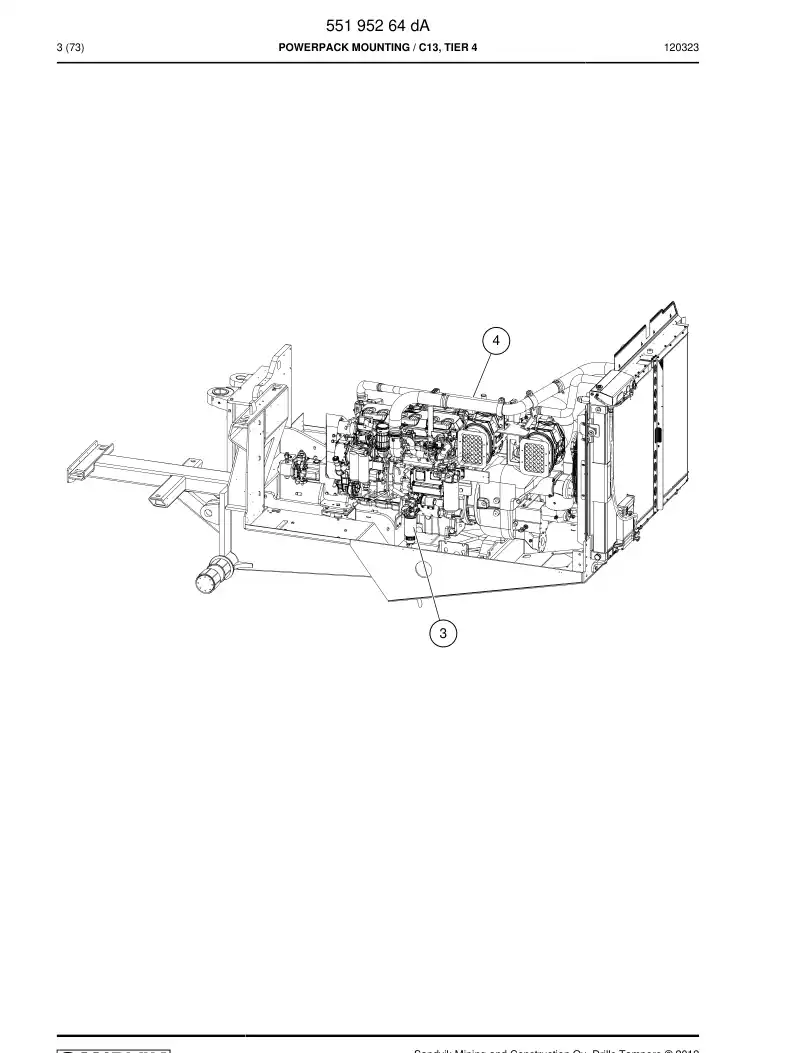 55195264d 551 952 64d POWERPACK MOUNTING - Sandvik Technical Drawing