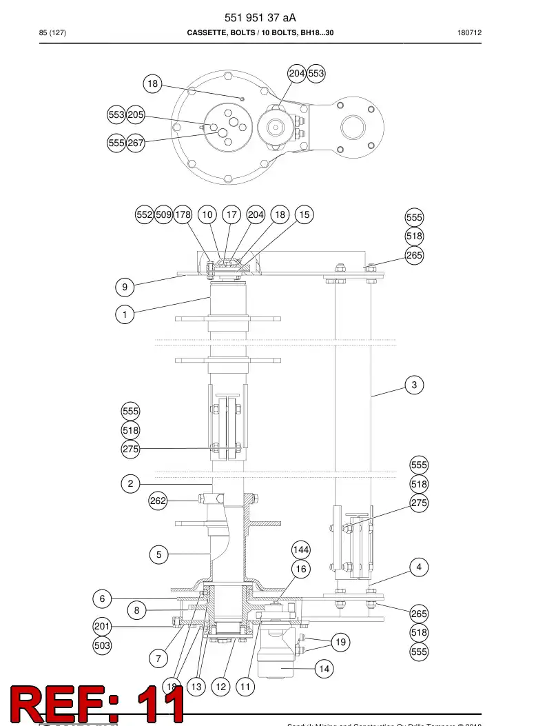 55195339 551 953 39 Swing Piece - Sandvik Technical Drawing
