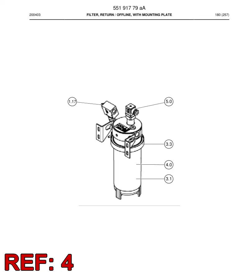 55195377a 551 953 77a Filter Element, Pressure - Sandvik Technical Drawing