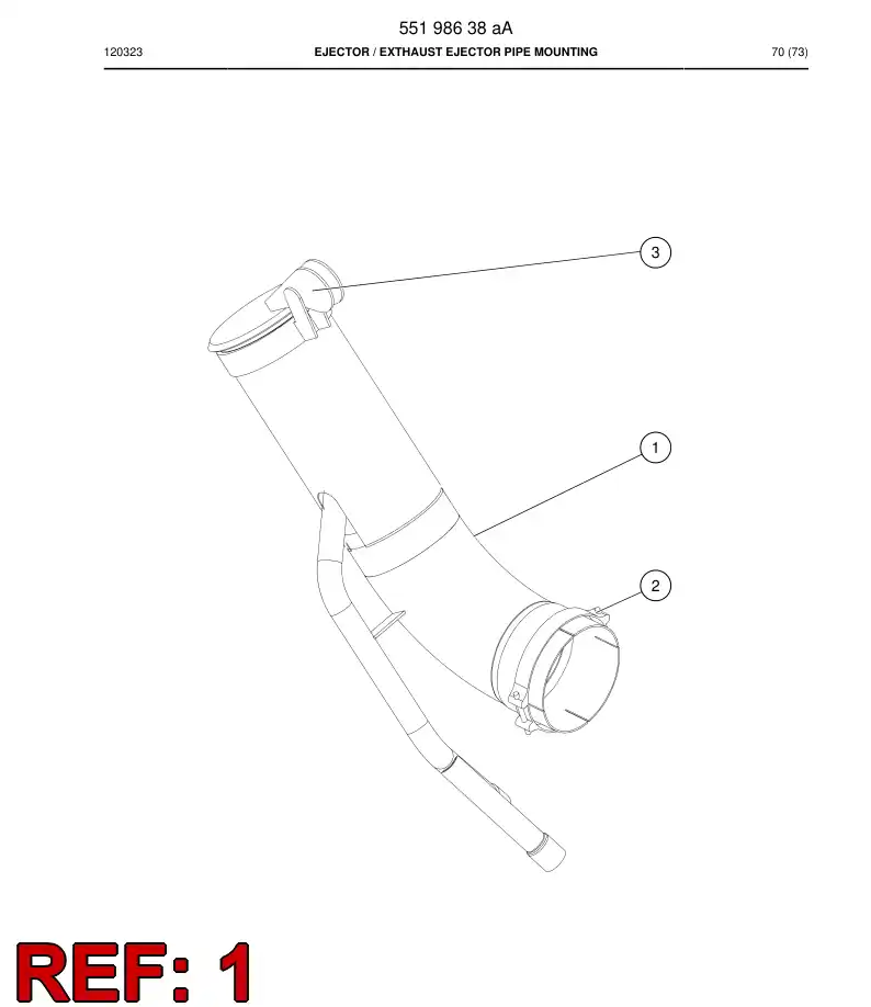 55195393a 551 953 93a EJECTOR - Sandvik Technical Drawing