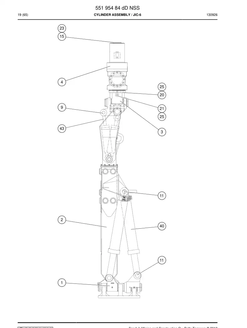 55195484d 551 954 84d Cylinder Assembly - Sandvik Technical Drawing