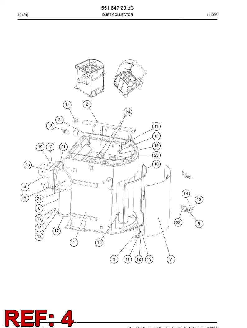 55195510 551 955 10 Bulkhead - Sandvik Technical Drawing
