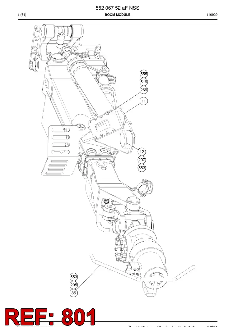 55195553a 551 955 53a HOSING - Sandvik Technical Drawing