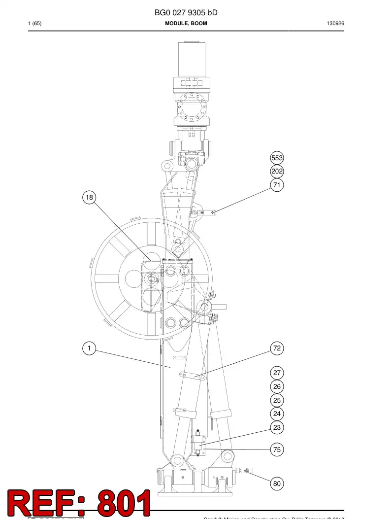 55195554a 551 955 54a Hosing Set - Sandvik Technical Drawing