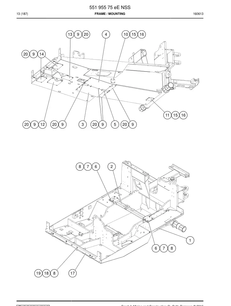 55195575f 551 955 75f Frame - Sandvik Technical Drawing