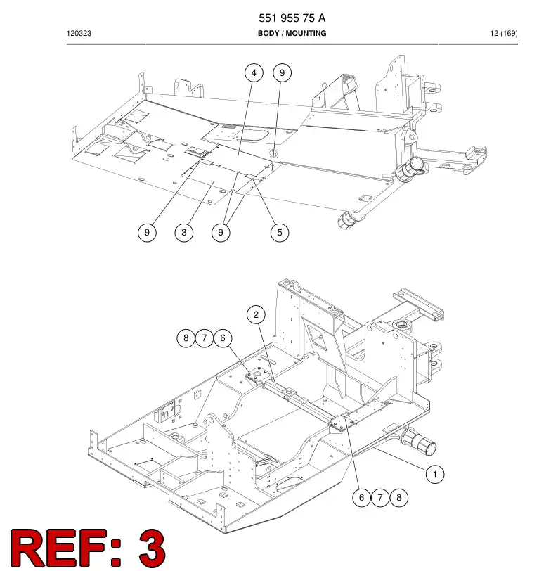 55195576 551 955 76 Plate, Cover - Sandvik Technical Drawing