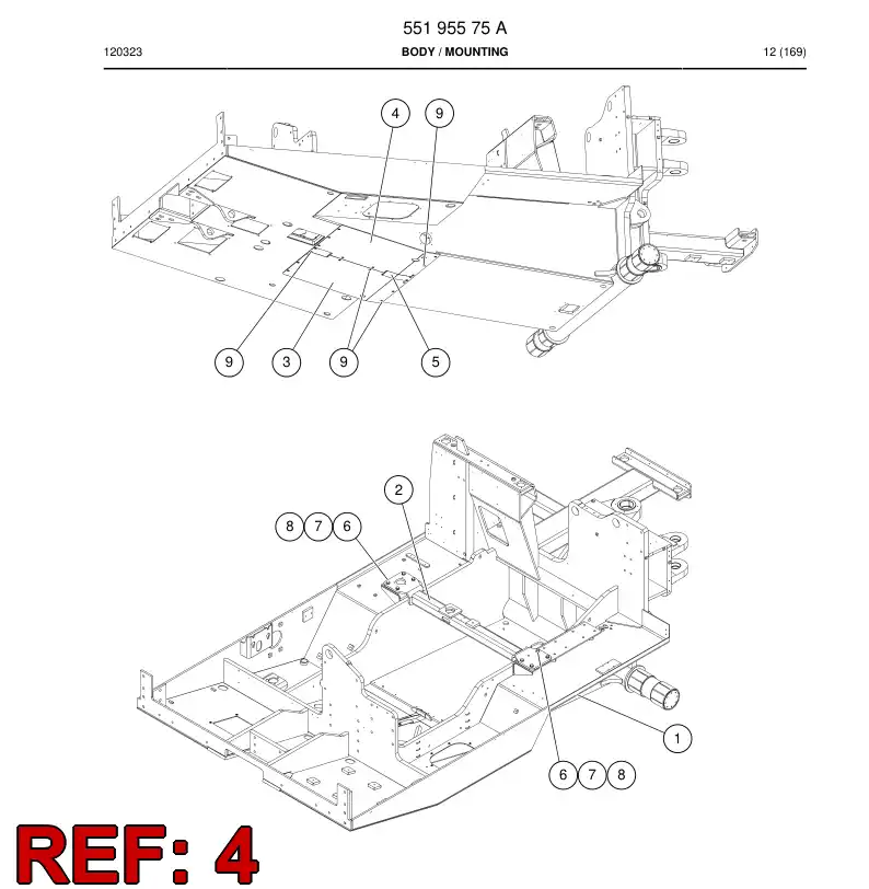 55195577 551 955 77 Plate, Cover - Sandvik Technical Drawing