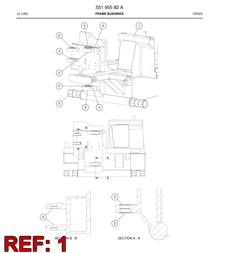 55195583 551 955 83 FRAME ASSEMBLY - Sandvik Technical Drawing