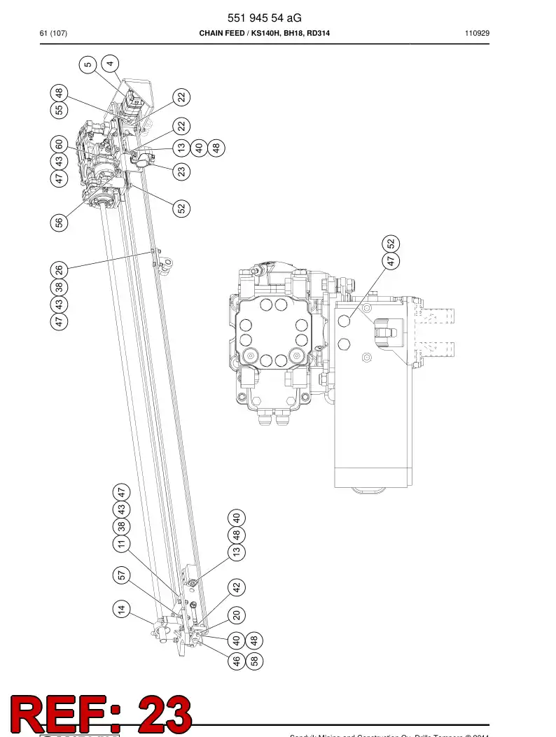 55195607 551 956 07 Holder - Sandvik Technical Drawing