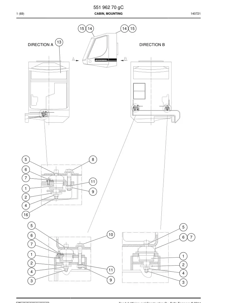 55195648 551 956 48 Hexagon head bolt - Sandvik Technical Drawing